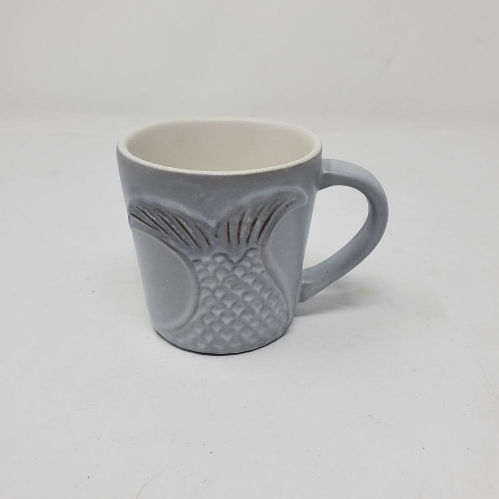 Starbucks 3 FL oz Grey Blue Mermaid tail expresso shot mug Excellent condition